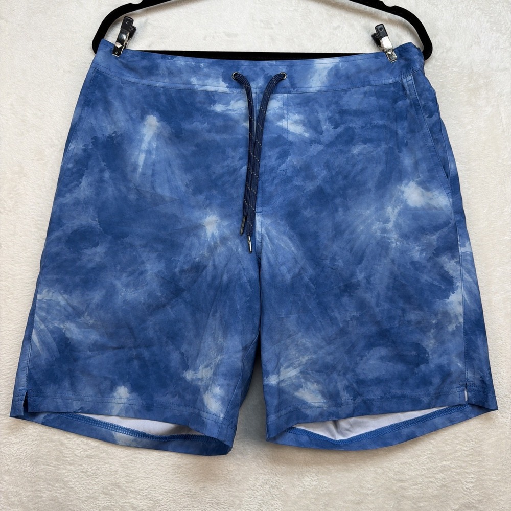 Fair Harbor Swim Trunks Blue Tie Dye Coastal‎ Beach Resort Men's Large